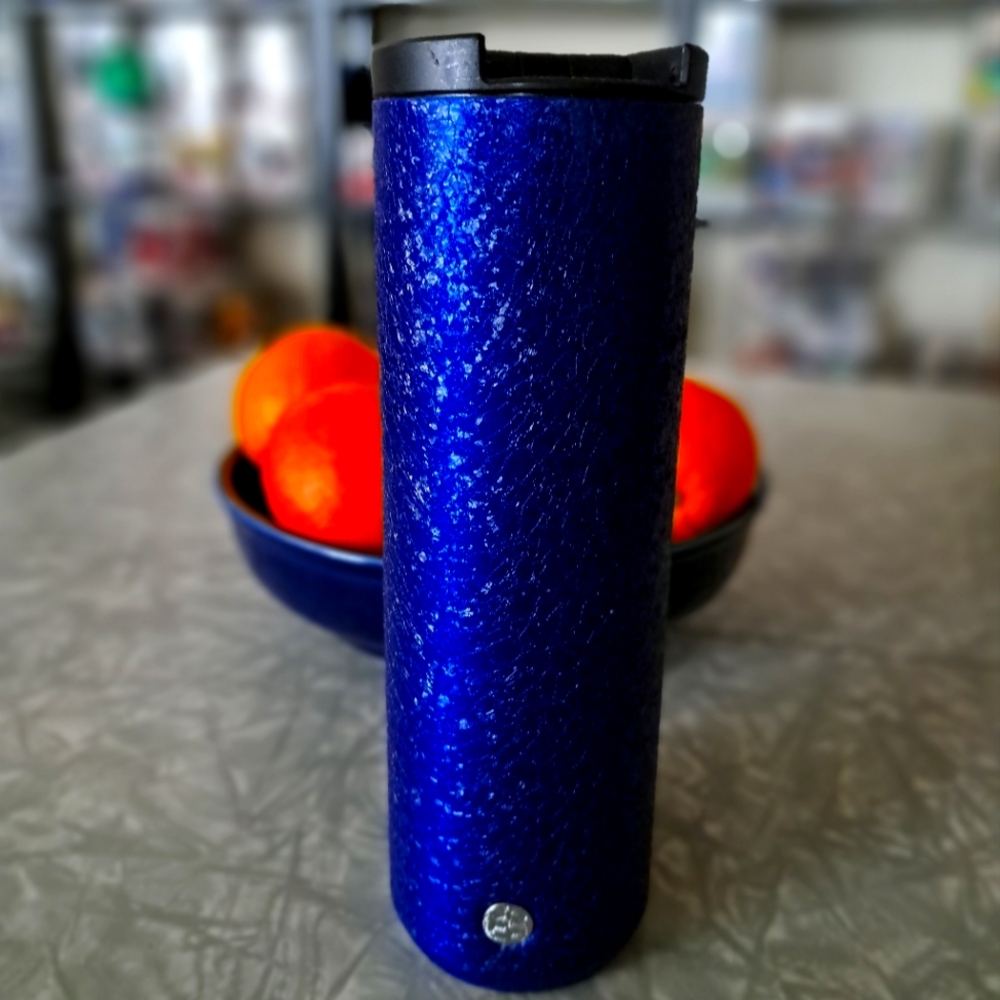 Starbucks 16 Oz Double Wall Insulated Travel Mug Confetti Blue Limited Edition